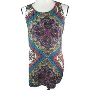 Como Vintage‎ Tunic Tank Top Boho Print
